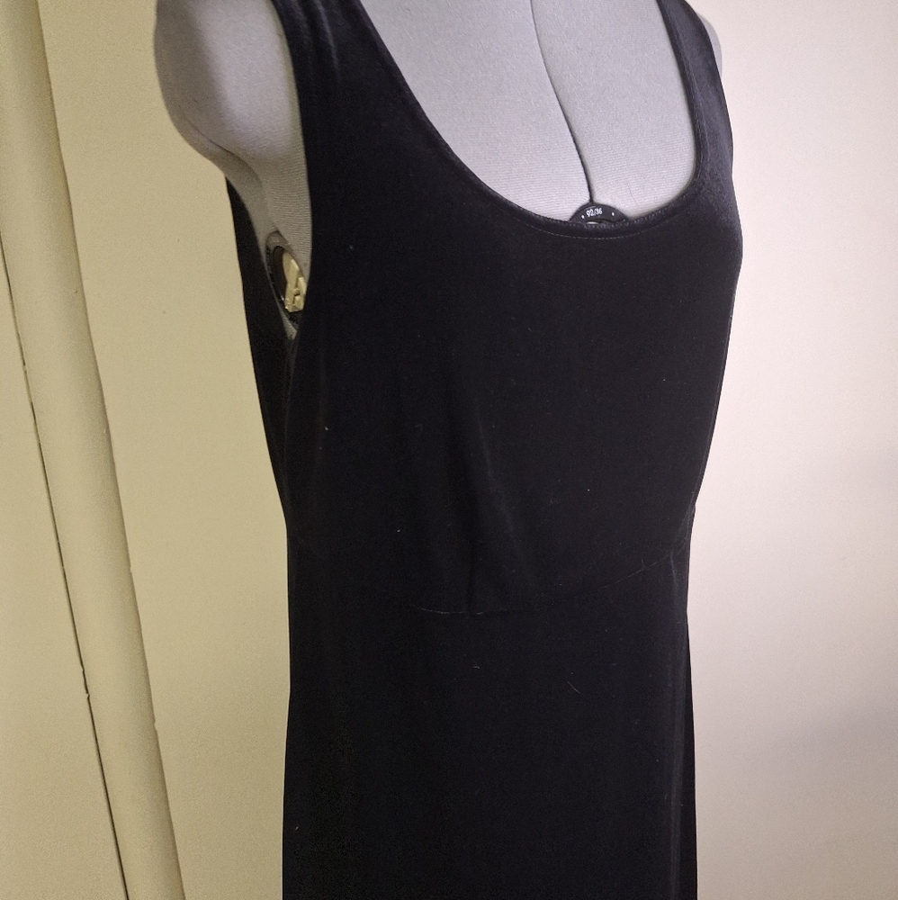 Connected Apparel Black Velveteen Maxi  Dress               Size 12
